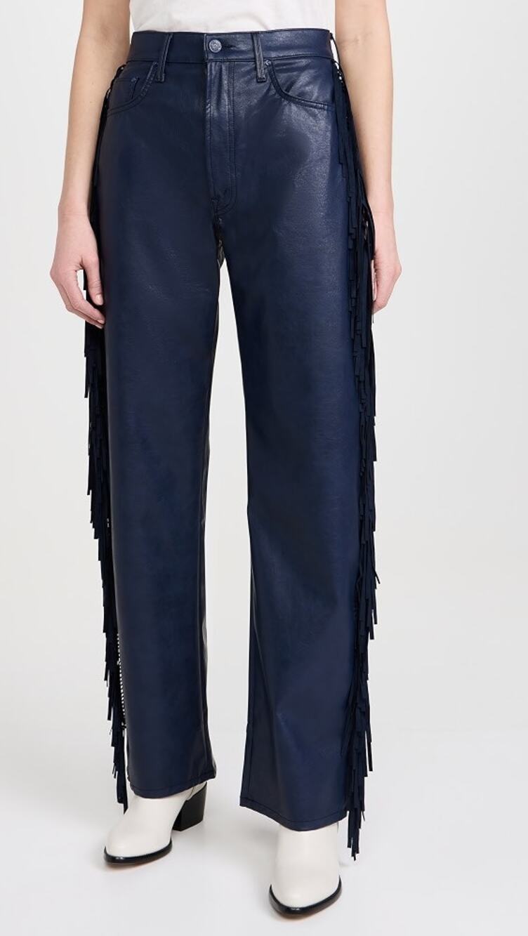 MOTHER The Fringe Half Pipe Sneak Jeans - Varsity Blues Size 27 NWT D0104